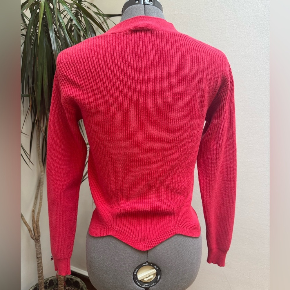 Moth Anthropologie Res Ribbed Cardigan Oversized Buttons Scalloped Hem - Picture 2 of 10